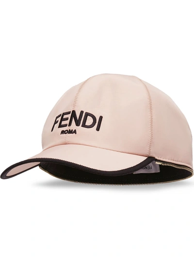 Shop Fendi Logo Cap In Pink