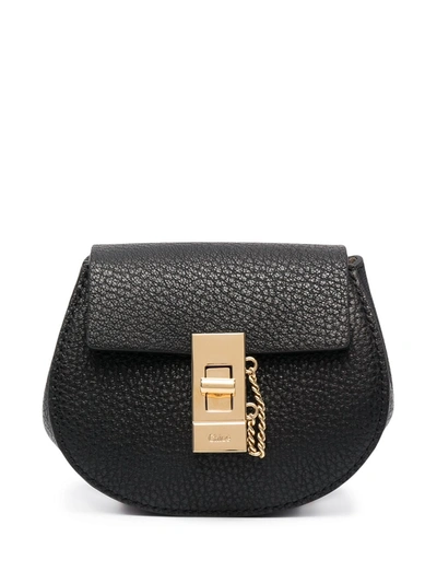 Shop Chloé Drew Mini Leather Backpack In Black