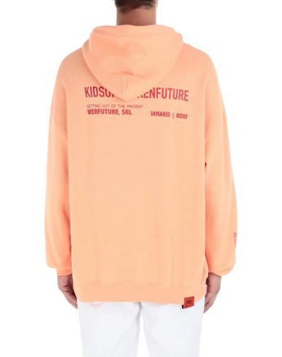 Shop Kidsofbrokenfuture Hooded Sweatshirt In Salmon Pink