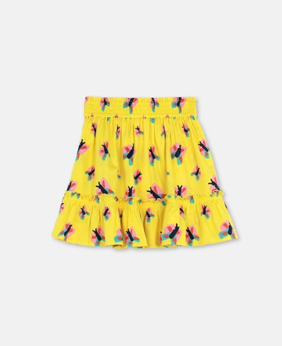 Shop Stella Mccartney Kids Yellow Butterfly Cotton Skirt