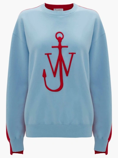 Shop Jw Anderson Deconstructed Fleece Back Sweatshirt In Blue