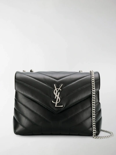 Shop Saint Laurent Small Loulou Shoulder Bag In Black