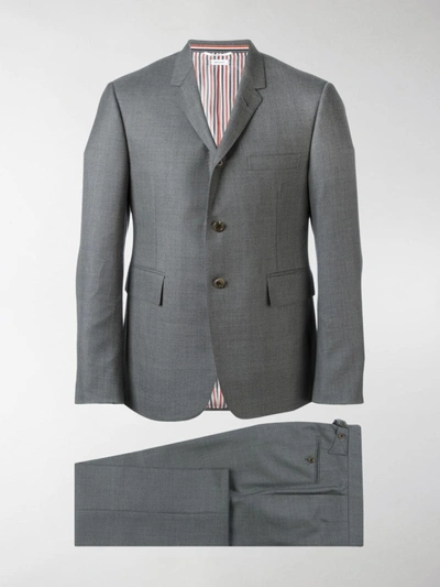 Shop Thom Browne Single-breasted Wool Suit In Grey