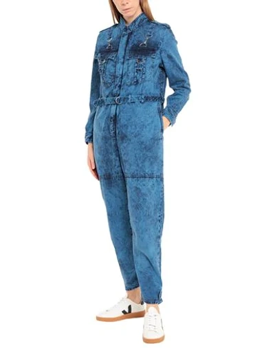 Shop Stella Mccartney Woman Jumpsuit Slate Blue Size 2-4 Cotton