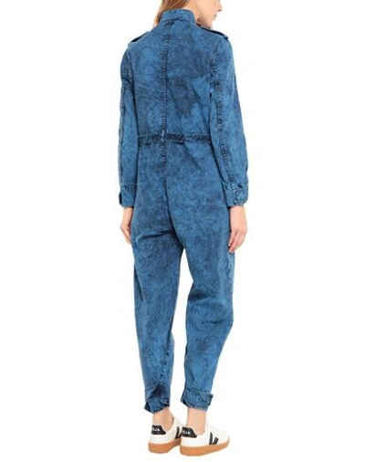 Shop Stella Mccartney Woman Jumpsuit Slate Blue Size 12-14 Cotton