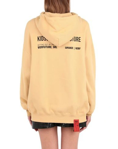 Shop Kidsofbrokenfuture Hooded Sweatshirt In Sand