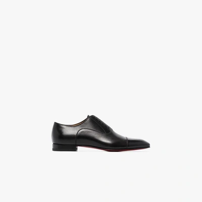Shop Christian Louboutin Black Greggo Leather Oxford Shoes