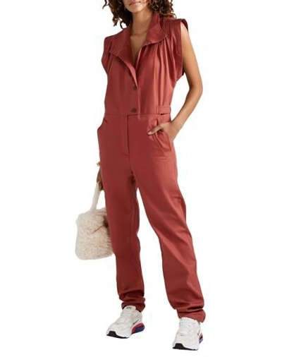 Shop Paradised Woman Jumpsuit Rust Size M Cotton In Red
