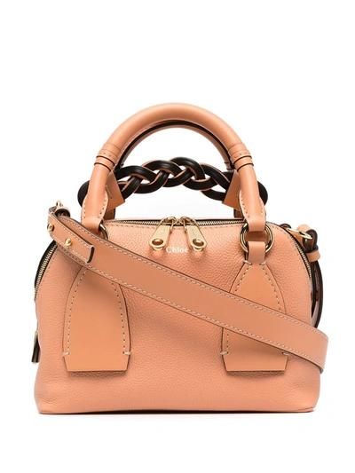 Shop Chloé Small Daria Tote Bag In Orange