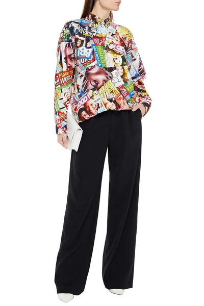 Shop Balenciaga Oversized Printed Cotton-poplin Shirt In Multicolor