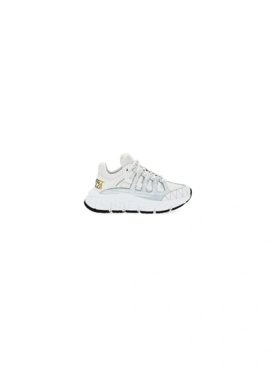 Shop Versace Sneakers In White Gold