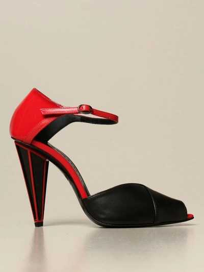 Shop Just Cavalli Sandals In Leather And Patent Leather In Red