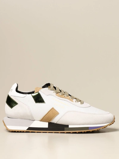 Shop Ghoud Sneakers Rush-m  Sneakers In Suede And Mesh In White