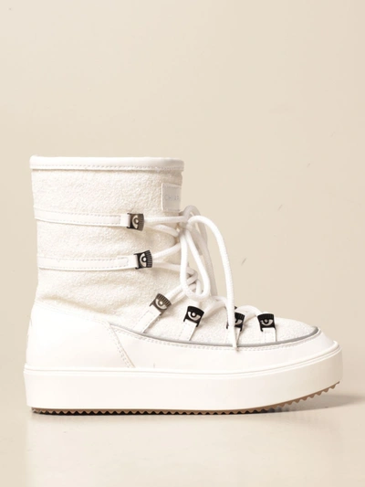 Shop Chiara Ferragni Glitter Eyes Flirting Snow Boot In White