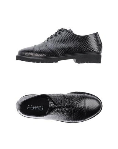 Shop Alexander Hotto Laced Shoes In Black