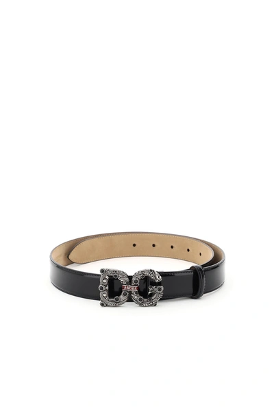 Shop Dolce & Gabbana Dg Belt In Nero (black)