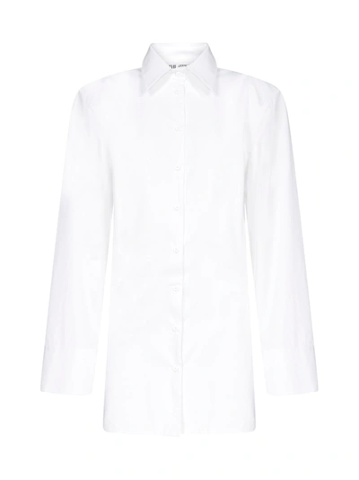 Shop Attico Oversized Cotton Shirt Dress In White