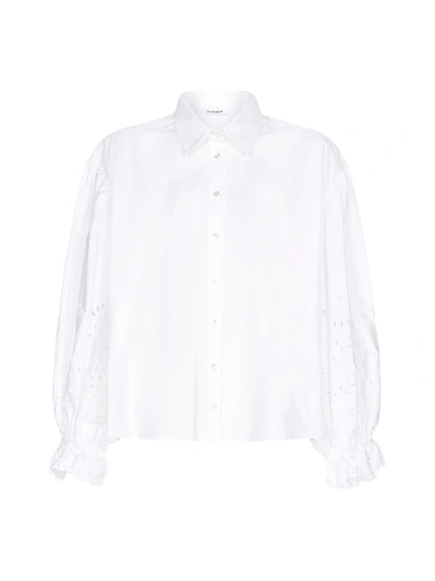 Shop P.a.r.o.s.h Cosan Broderie Anglaise Cotton Shirt In Bianco