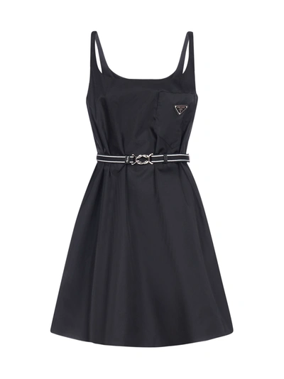 Prada Re-Nylon Dress in Black