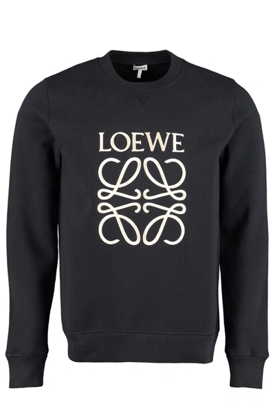 Shop Loewe Cotton Crew-neck Sweatshirt In Blue