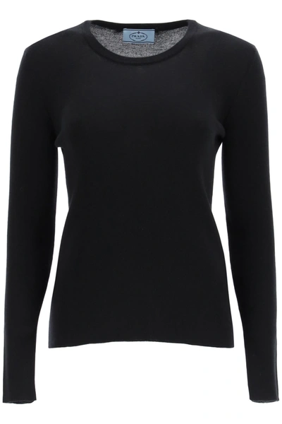 Shop Prada Cashmere And Silk Sweater In Nero (black)