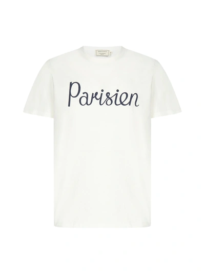 Shop Maison Kitsuné Parisien Cotton T-shirt In Latte