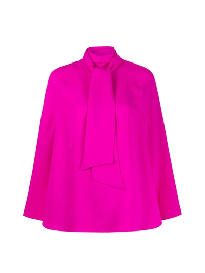 Shop Valentino Hood Top In Cady Couture In U Radiant Orchid