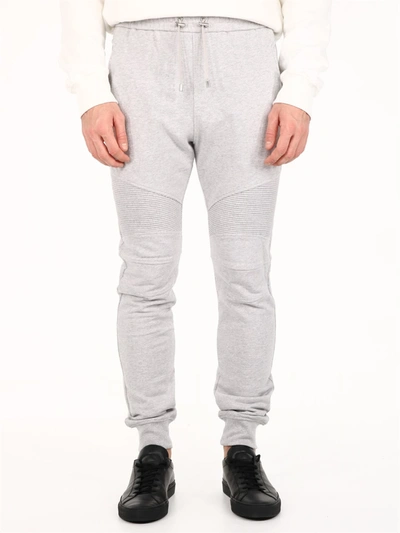 Shop Balmain Sports Trousers Gray In Grey