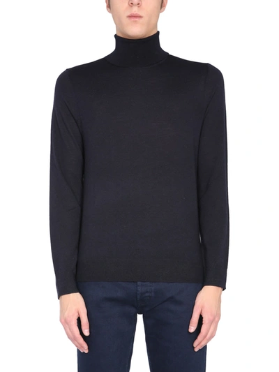 Shop Hugo Boss High Neck Slim Fit Sweater In Blu