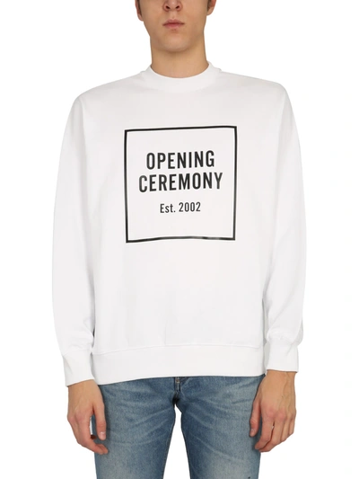 Shop Opening Ceremony Crew Neck Sweatshirt In Bianco