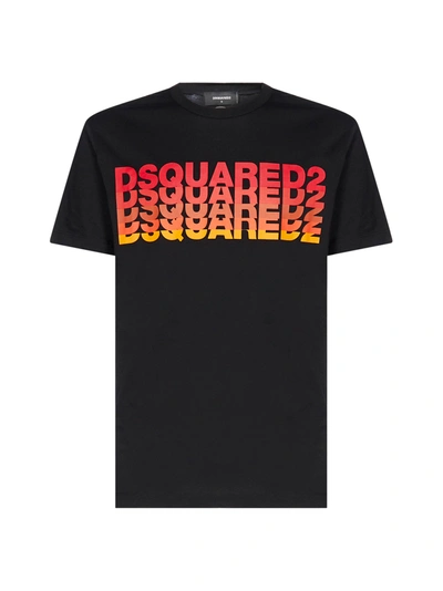 Shop Dsquared2 Multilogo Cotton T-shirt In Black