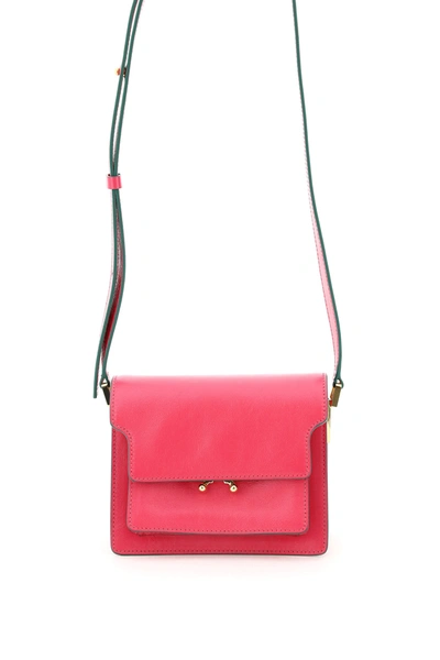 Shop Marni New Trunk Mini Shoulder Bag In Cassis (fuchsia)