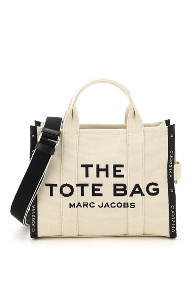 Shop Marc Jacobs The Jacquard Traveler Tote Bag Small In Warm Sand (beige)