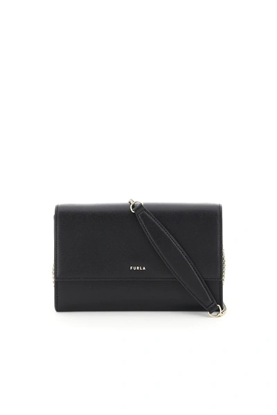 Shop Furla Babylon Mini Bag Chain Wallet In Nero (black)