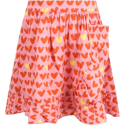 Shop Stella Mccartney Pink Skirt For Girl With Hearts