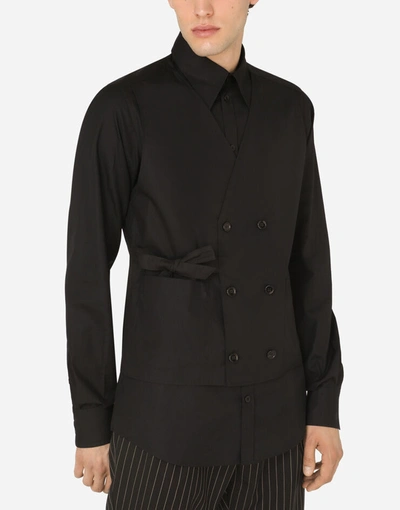 Shop Dolce & Gabbana Cotton Shirt With Wrap Front