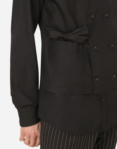 Shop Dolce & Gabbana Cotton Shirt With Wrap Front