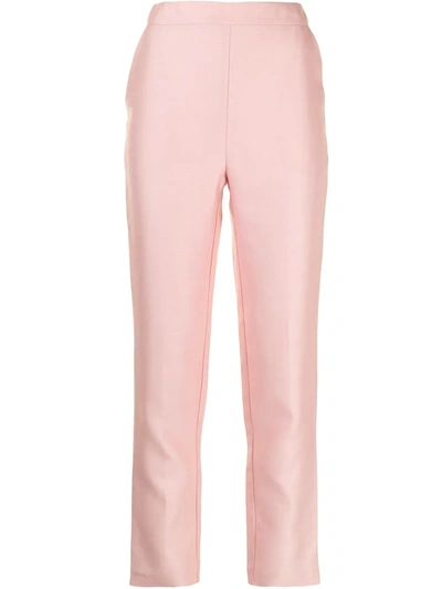 Shop Macgraw Non Chalant Silk-blend Trousers In Pink
