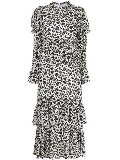 Shop Macgraw Parterre Blossom Print Dress In White