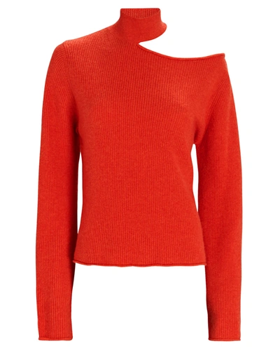 Shop Rta Langley Cut-out Turtleneck Sweater In Red