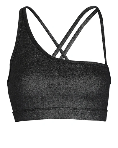 Shop All Access One-shoulder Compression Sports Bra In Silver