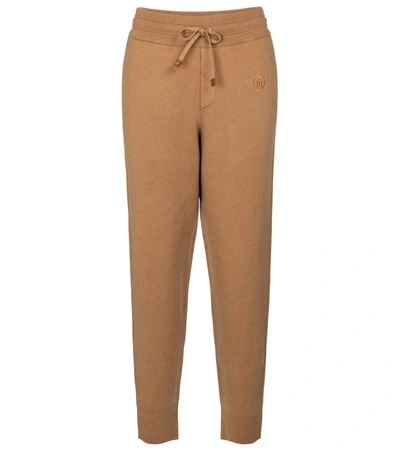 Shop Burberry Cashmere-blend Sweatpants In Brown