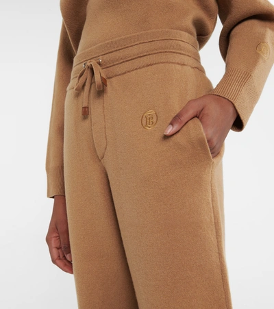 Shop Burberry Cashmere-blend Sweatpants In Brown