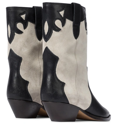 Shop Isabel Marant Duoni Suede Cowboy Boots In Black