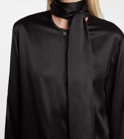Shop Joseph Bars Oversized Silk Blouse In Black