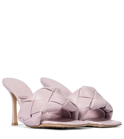 Bottega Veneta Pink Intrecciato 'the Lido' Heeled Sandals | ModeSens