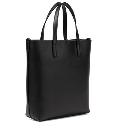 Shop Saint Laurent Toy Shopping N/s Leather Tote Bag In Black