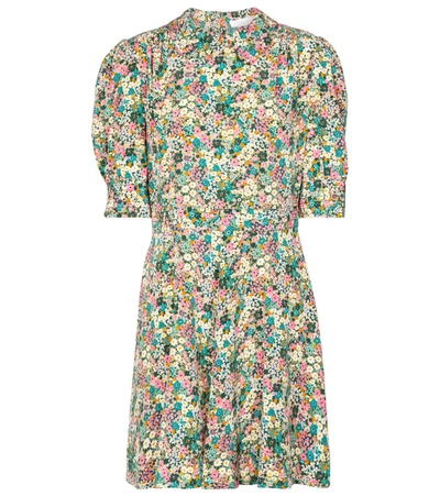 Shop See By Chloé Floral Silk Shirt Minidress In Multicoloured