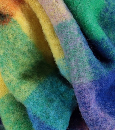 羊驼毛混纺格纹围巾