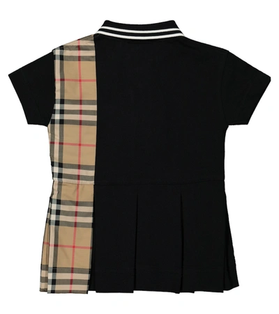 Shop Burberry Baby Vintage Check Cotton Polo Dress In Black